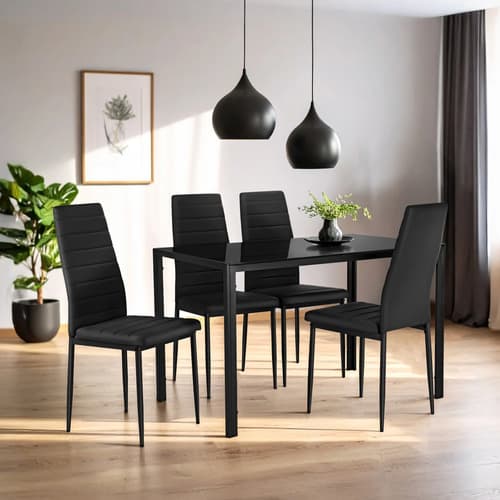 Juego De Comedor 4 Sillas Y Mesa De Vidrio Templado Lexus - $4,199.13 en Mercado Libre | PrecioMX