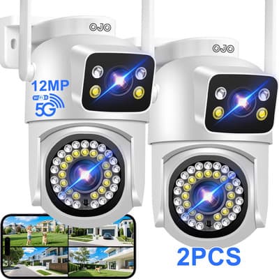 Ojo® 2pcs Doble Lente 12mp Cámara De Seguridad Audio 2.4g/5g Blanco - $854.78 en Mercado Libre | PrecioMX