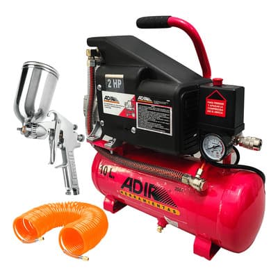 Compresor De Aire 10lt Con Manguera Y Pistola Adir 2001 Rojo - $1,829.00 en Mercado Libre | PrecioMX
