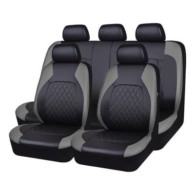 . Fundas De Asiento De Coche Cuero Respirable Bicolor