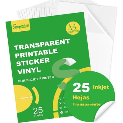 Vinil Adhesivo Para Impresión Inkjet A4 25 Hojas Transparente Stampcolour - $127.00 en Mercado Libre | PrecioMX