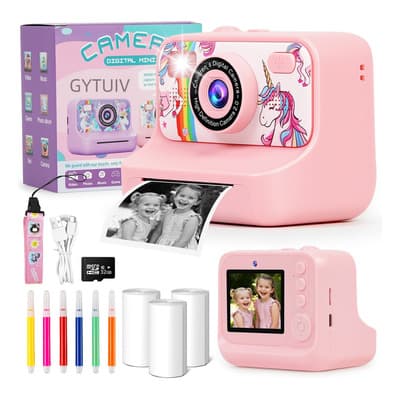 Gytuiv®cámara De Impresión Instantánea Para Niños,incluye Funciones De Juego, Música, Disparos Y Fotografía,ideal Para Niños, Regalos Infantiles, Regalos De Cumpleaños