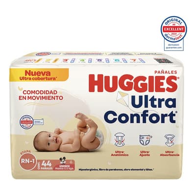Pañales Huggies Ultraconfort Recién Nacido Unisex 44 Piezas - $200.00 en Mercado Libre | PrecioMX