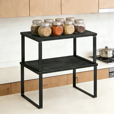 Estante De Cocina De Dos Niveles, Organizador De Especias Negro - $222.00 en Mercado Libre | PrecioMX
