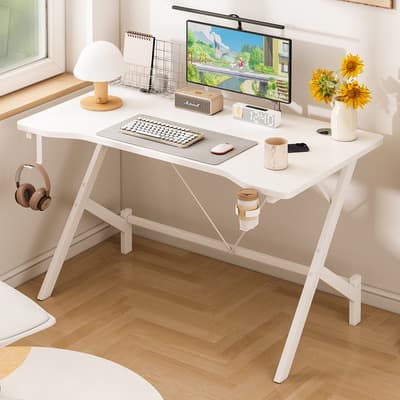 Escritorio Gamer En -pequeño L Melamina Fibra De Carbono 110x55x72 Cm Fibra Carbono Ergonómico Mesa Gamer Oficina Blanco - $1,342.93 en Mercado Libre | PrecioMX