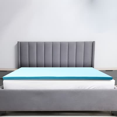 Colchoneta Fresca Memory Foam Matrimonial Color Azul