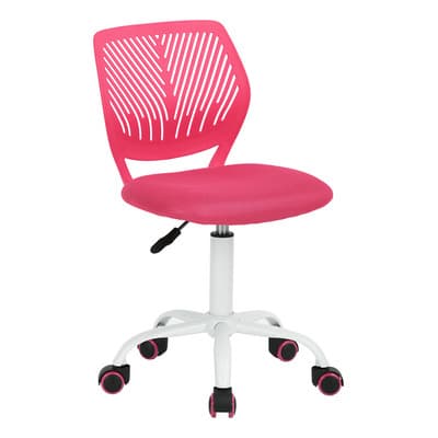 Silla De Escritorio Ergonómica Para Niñas, Color Rosa, Giratoria Y Altura Ajustable - Homemake Furniture Malla