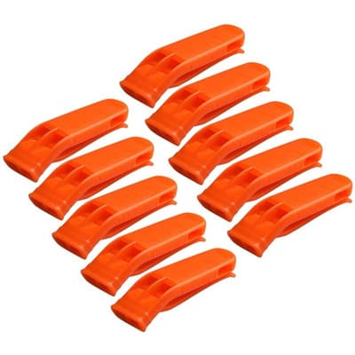 Silbato Emergencia Doble Tono Vktech Pack 10 Naranja Supervivencia