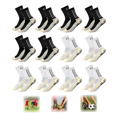 12 Par Calcetines Antideslizante Para Fútbol Niños Y Adultos