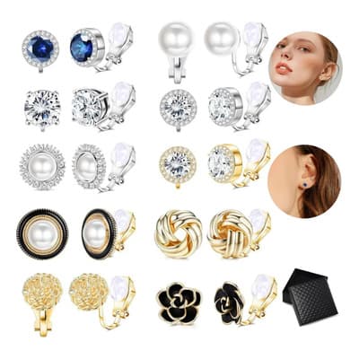 10pare Aretes Falso Mujer Aretes Clip Sin Piercing Ajustable - $239.00 en Mercado Libre | PrecioMX