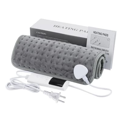 GLOWLIN Compresa Caliente Eléctrica Cojín Térmico Regulable Gris | Calentador Cobija Eléctrica Térmica | Manta Térmica con Control Digital Apagado Automático| Compresa Caliente 60x30cm Alivio Muscular