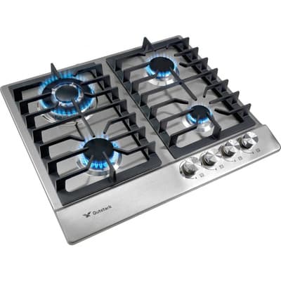 Parrilla Estufa con alimentación a gas - Gutstark mkz-parrillino4n color plateado - 4 hornallas