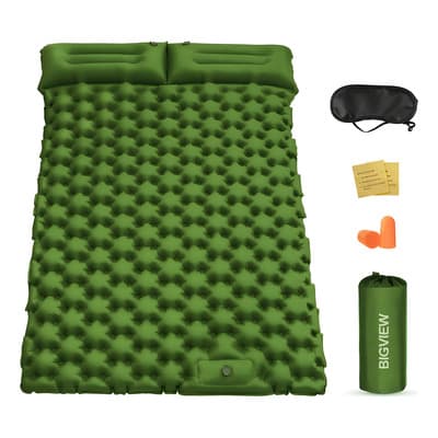 Colchoneta Inflable Matrimonial Camping Mat Inflable Acampar Color Verde Bigview Tapones Para Los Oídos Y Máscaras Para Los Ojos Con Aislamiento De Ruido Gratuitos - $492.78 en Mercado Libre | PrecioMX