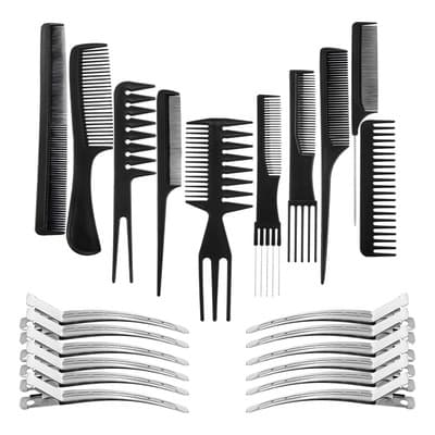 Peines Flat Top Kit Ecomlab Profesional Para Cabello Barber Color Negro
