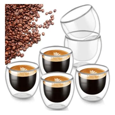 Set De 6 Vasos De 80ml. Color Transparente Café Expreso Blanco Wall Espresso Cups Taza Walle Juego De Tazas Para Cafe Espresso Juego De Tazas De Vidrio Tazas Para Cafe Espresso Cxmqiaga - $199.66 en Mercado Libre | PrecioMX