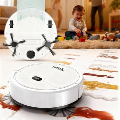 Robot Aspirador, Usb Inteligente 3 En 1mini Para Apartamento, Súper Delgada, Potente Succión, Silenciosa, Limpia Suelos Duros A Alfombras De Pelo Medio (blanco) - $298.80 en Mercado Libre | PrecioMX