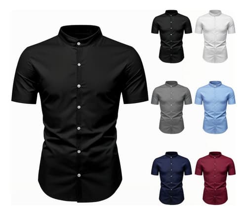Camisa Hombre Manga Corta Corte Pegado Strech Camisas - $192.06 en Mercado Libre | PrecioMX
