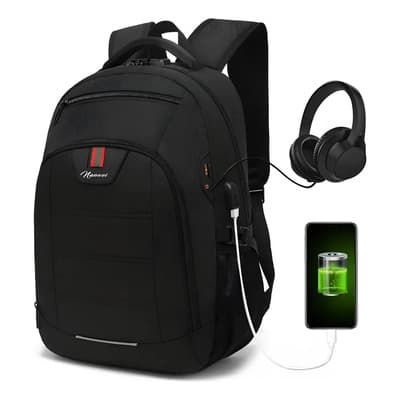 Mochila para Laptop Impermeable Hombre 15.6 Pulgadas Urbana Reforzada Antirrobo Escolares Negra