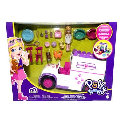 Ambulancia Polly Pocket Para Mascotas, Incluye Muñeca Rubia Veterinaria, Hospital Móvil Y Accesorios Con Perros, Gatos Y Conejos. Mattel Toys. Violeta - $499.00 en Mercado Libre | PrecioMX