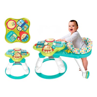 Andadera Para Bebé 3 En 1 Con Tablero Interactivo 6+ Meses Verde