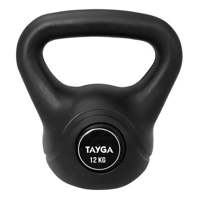 Pesa Rusa Kettlebell 12kg Plástico Crossfit Gym Tayga Negro