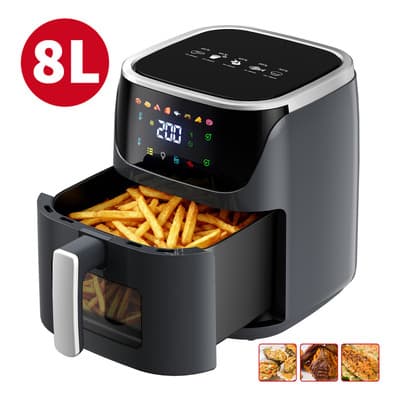 Freidora De Aire Multifuncional, 1.5kw,8 Funciones, 8l, 0-250, Preparación De Comidas Para 5-8 Personas, Cocción Rápida Electrodomésticos Negro - $1,336.50 en Mercado Libre | PrecioMX