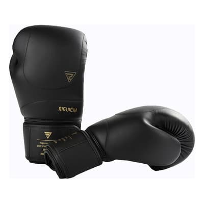 Bigview Guantes Box Guantes de Boxeo Profesionales 8 - 16 Oz Talle 16oz – Cierre de Velcro Strap, Color Negro