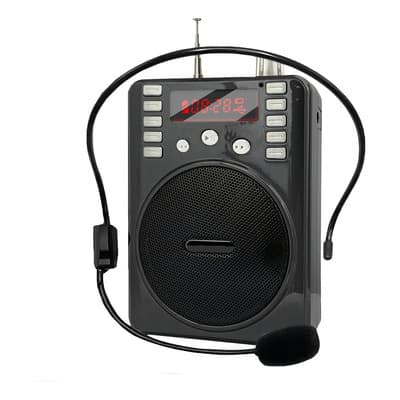 Megafono Amplificador Voz Bocina Bluetooth Radio Recargable Color Negro