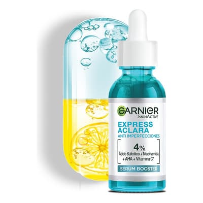 Sérum Anti Imperfecciones Garnier Express Aclara, Con Concentrado De Vitamina C, Ácido Salicílico Y Niacinamida Que Reduce Manchas En Piel Grasa 30 Ml Día/noche - $111.89 en Mercado Libre | PrecioMX