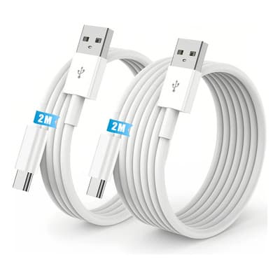 2pzs Cable Usb C Cable De Datos Usb A Tipo C 2 Metros Usb 2.0 2.1a 480mbps Cable Compatible Con Samsung Poco Moto Redmi Móviles Blanco Jeeyee - $98.70 en Mercado Libre | PrecioMX