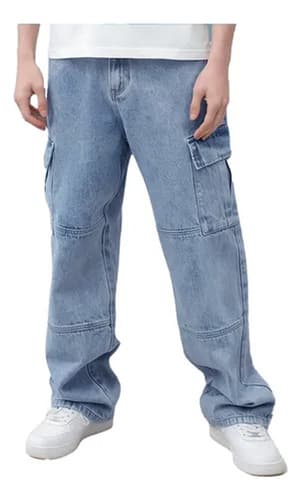 Jeans De Mezclilla Cargo Holgados Envejecidos Para Hombre - $265.13 en Mercado Libre | PrecioMX