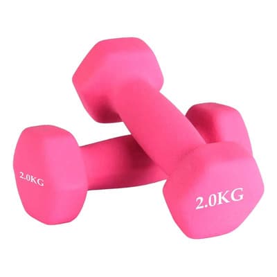 Par Mancuernas De Neopreno Rosa De 2 Kg Para Pilates Y Yoga