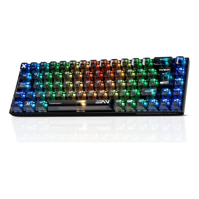 TERPORT 65% Teclado Mecanico Translúcido Obsidian Español Z11-E158, Luces Full-Rgb, Switch Silencioso Hotswap, Teclado Gamer Programable De 69 Teclas Antighositing Para Computadoras PC Laptop