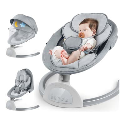Zpl Columpio Mecedora Eléctrica Bluetooth Con Mosquitero Y Rango Ajustable Xselcouth Gris