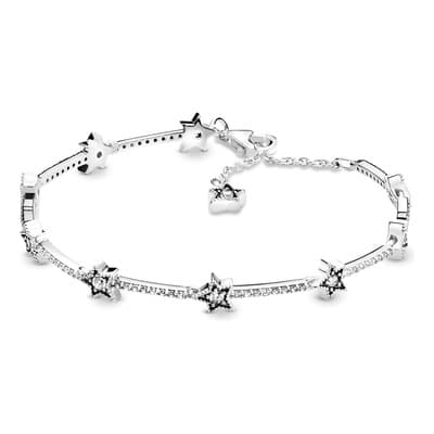 Pandora Brazalete Estrellas Celestiales Color Plata Largo 18 Cm - $854.55 en Mercado Libre | PrecioMX