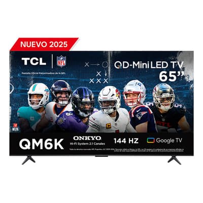 Pantalla 65 2025 Tcl Qd-mini Led 4k Hdr Google Tv Qm6k - $11,489.94 en Mercado Libre | PrecioMX