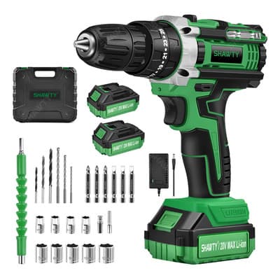 Shawty® Taladro Atornillador Inalámbrico De 3/8 10mm, 38 N.m 2 Baterías De 20v, 25+3 Taladros Rotomartillo Con Accesorios Y Cajas De Herramientas - $459.67 en Mercado Libre | PrecioMX