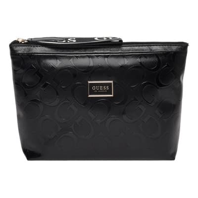 Neceser Guess Top Zip Mujer Brooken Negro Tdg9833959-bla Acabado De Los Herrajes Níquel Diseño De La Tela Lisa