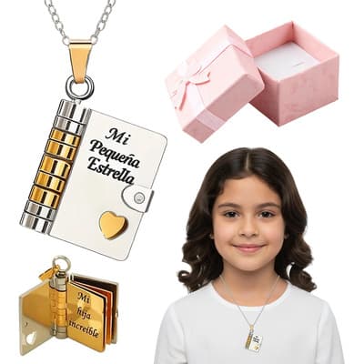 Fuezoiu Collar Con Forma De Libro Mi Pequeña Estrella Dije Moda Acero Inoxidable Colgante De Libros Ajustables De Joyería Para Hija/hijo Regalo Estilo 1 - $163.98 en Mercado Libre | PrecioMX