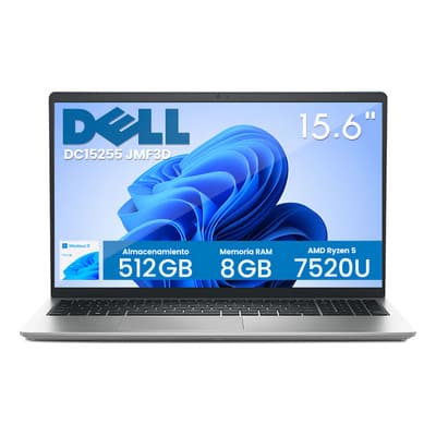 Laptop Dell 15 Dc15255 Amd Ryzen 5 8gb 512gb 15.6'' Fhd Windows 11 Home Platinum Silver