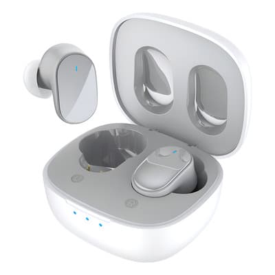 Auriculares in-ear Bluetooth Inalámbrico gamer HTC TWS7 con Manos Libres Bluetooth 5.3 IPX4 30h 2 Micros Control Táctil, Auriculares Inalambricos Gris con iPhone, Samsung, Xiaomi, OPPO Type-C