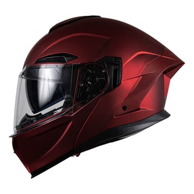 Casco Kov Orion Rojo Led Talla 2xl + Mica Extra Rojo Metálico Liso Mate Xxl