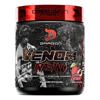 Suplemento en polvo Dragon Pharma Pre entrenamiento de Venom Inferno sabor dragon lychee x 282g