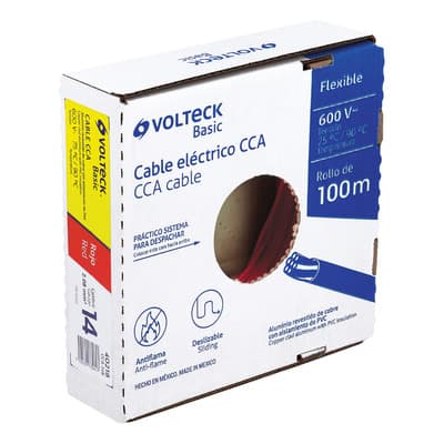 Cable Eléctrico Cal 14 Alucobre 100 M Rojo Volteck Cca-14r - $299.00 en Mercado Libre | PrecioMX