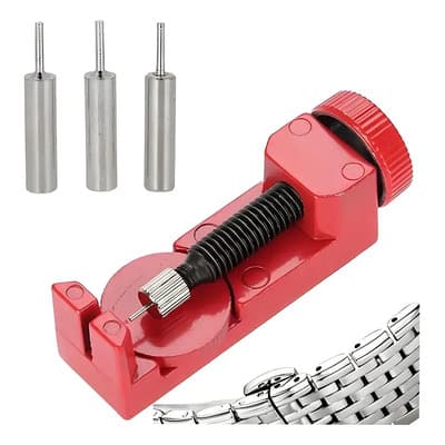 Solviora Herramienta Removedor De Eslabones Ajustable Con Base/tornillo Rojo, Fácil Para Desmontar O Añadir Eslabones A La Correa, Compatible Con La Mayoría De Los Relojes - $89.80 en Mercado Libre | PrecioMX