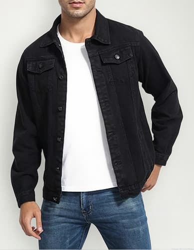 Chaqueta De Mezclilla Delgada Negro Slim Para Hombre - $298.80 en Mercado Libre | PrecioMX