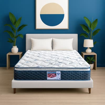 Colchón Spring Air Carmín Ortopédico Para Cama King Size Color Azul marino