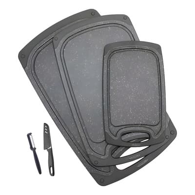 Kit 3 Tablas Picar Cortar 3 Tamaños Resistente Cocina Color Negro Juego tablas para picar 5pzas