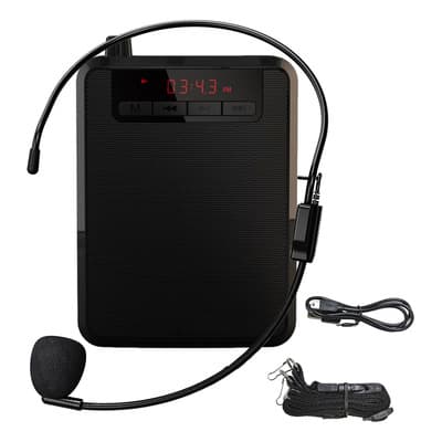 Megáfono Portátil Mythsm Recargable con Bluetooth y Radio FM Negro