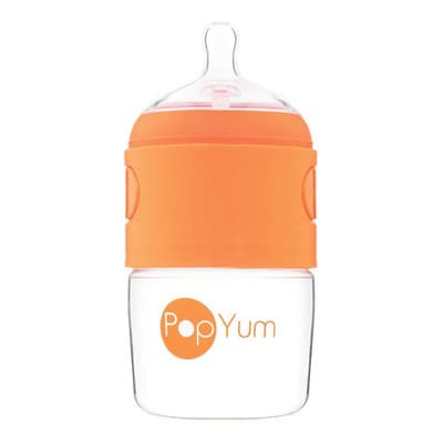 Popyum Biberón Anticólico Para Mezclar Fórmula 5oz/150ml 1pz Color Naranja Transparente